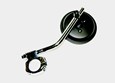 3" Round Mini Mirror Black Satin Head, Chrome Stem & mount Clamp